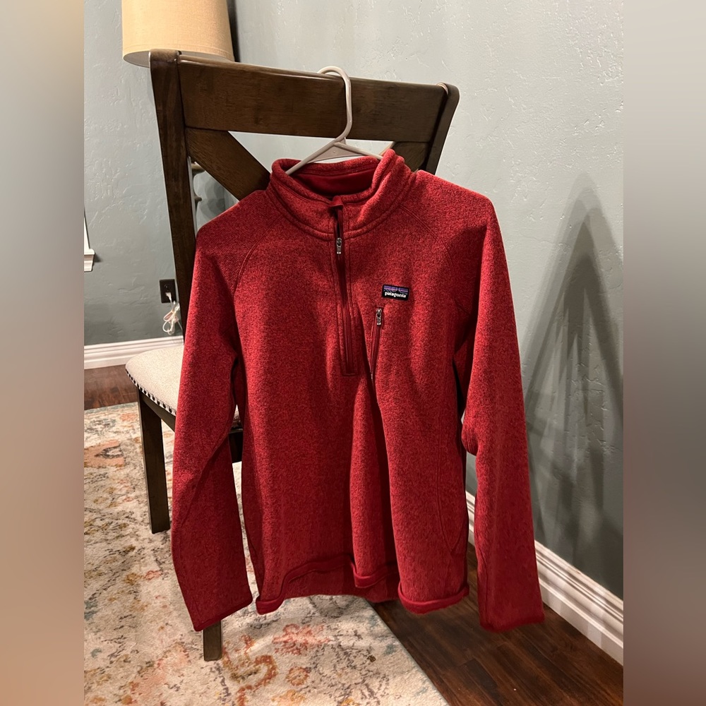 Patagonia Mens Better Sweater 1/4 Zip Pullover Size Medium Jacket Red
